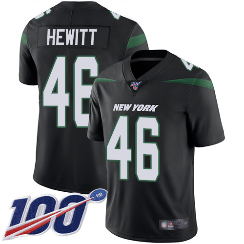 New York Jets Limited Black Youth Neville Hewitt Alternate Jersey NFL Football #46 100th Season Vapor Untouchable->->Youth Jersey